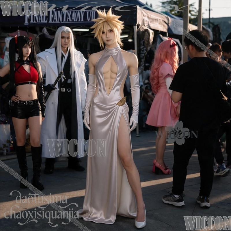FF7 Cosplay Cloud High Slit We - огляд і ціна Evening Gown