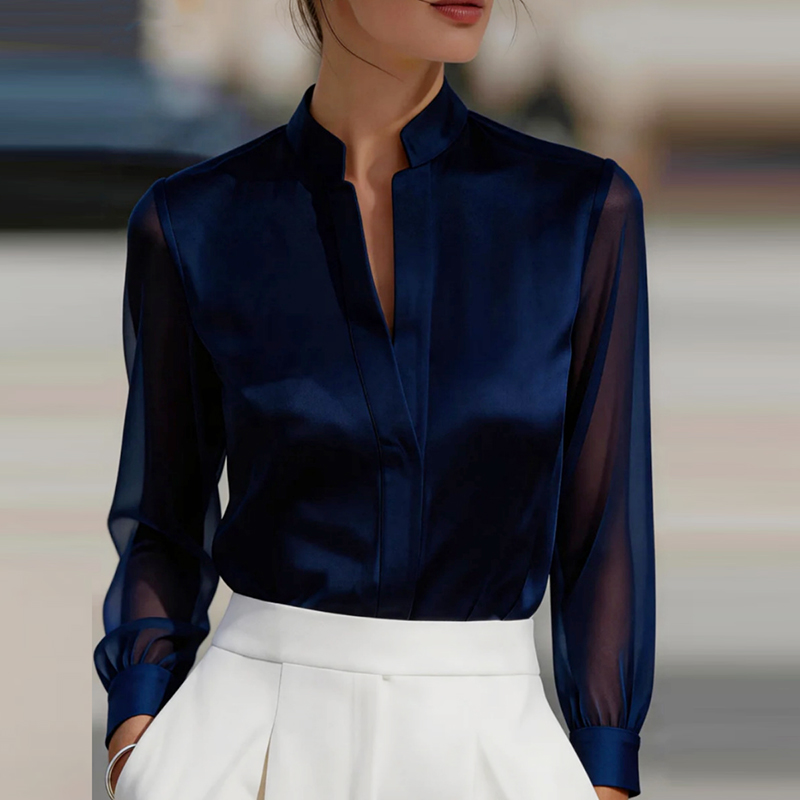 New Mesh See Through Fashion S - огляд і ціна Silk Blouse