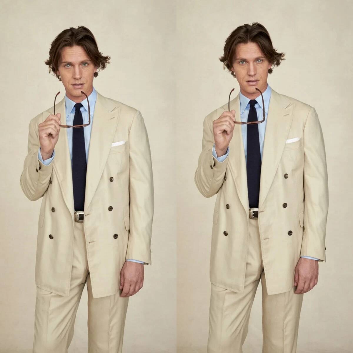 Beige Wide Peak Lapel Double B - огляд і ціна Tailored Trouser Wide