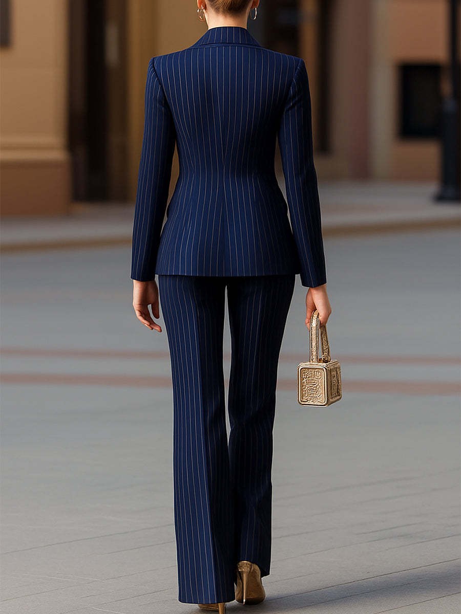 Elegant Women's Suit Set Navy  - огляд і ціна Tailored Trouser Wide