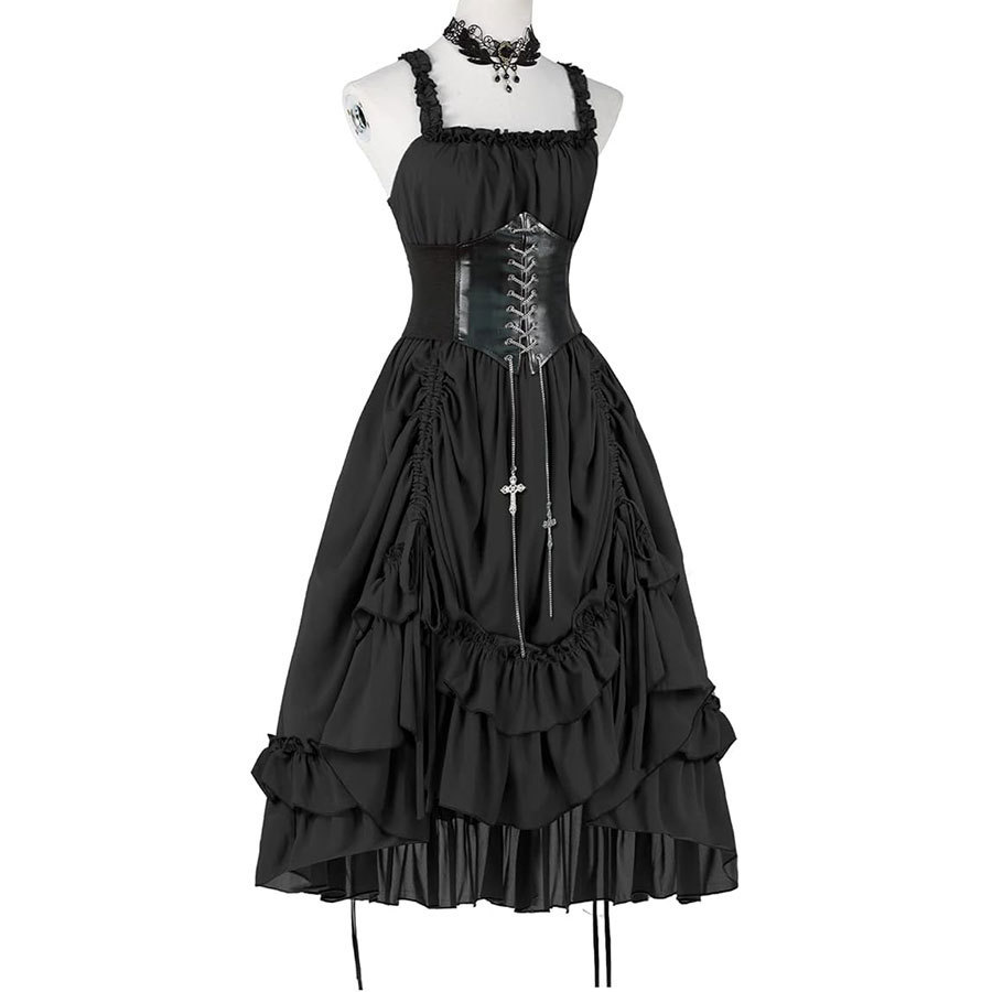 Women Gothic Dress Corset Slip - огляд і ціна Midi Dress