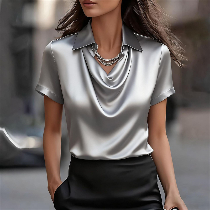 All Match Satin Shirt Women An - огляд і ціна Silk Blouse